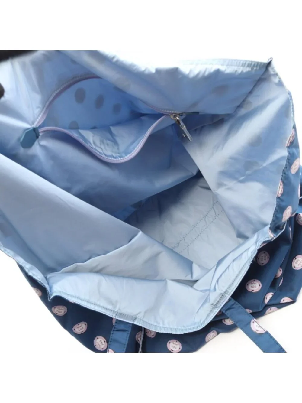 Prada Tote Triangle Logo Blue Pink White Nylon